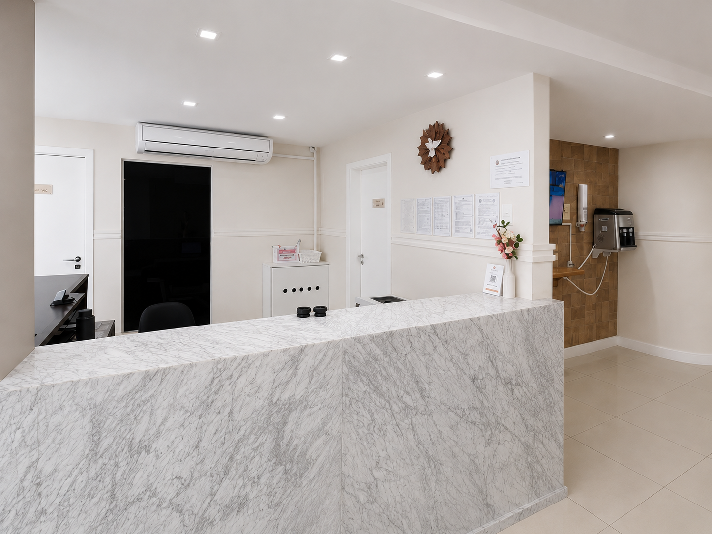 Recepção e sala principal da Clínica Septem